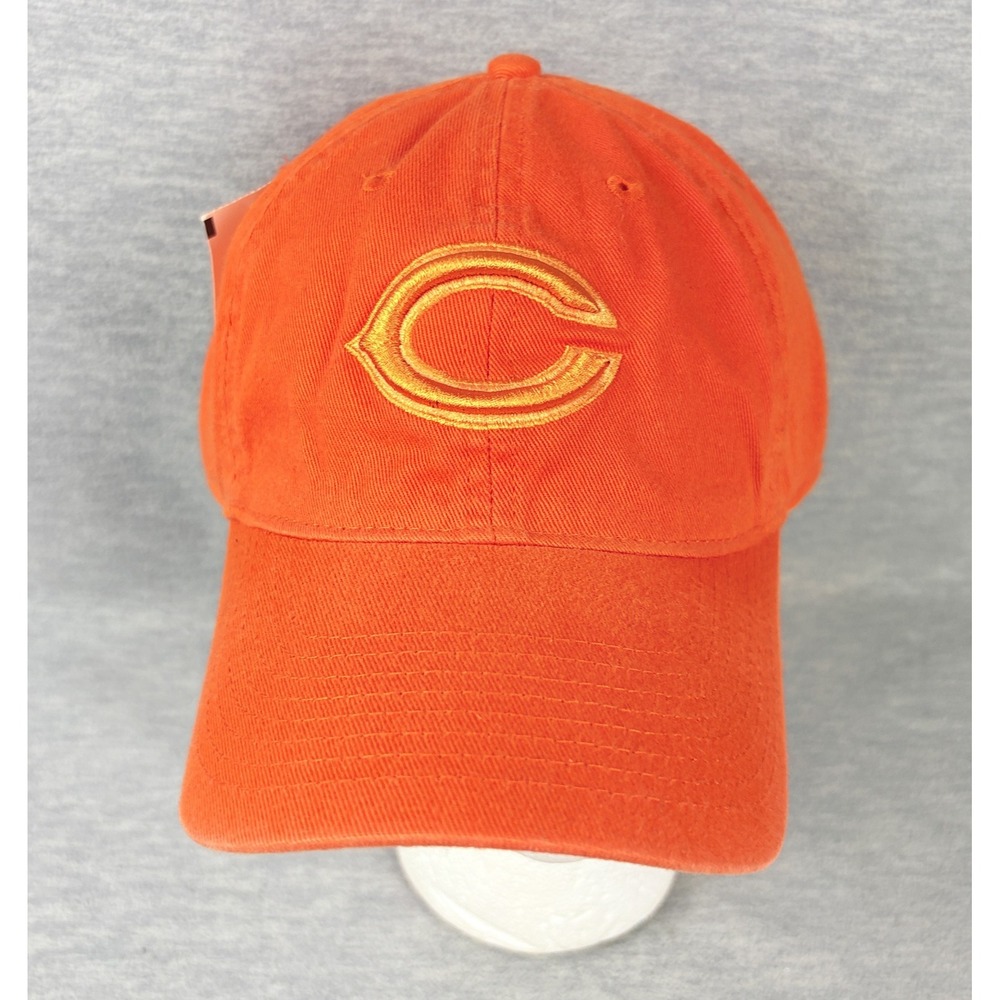 Reebok Chicago Bears NFL Baseball Hat Mens Orange Embroidered Logo OSFM Adjust